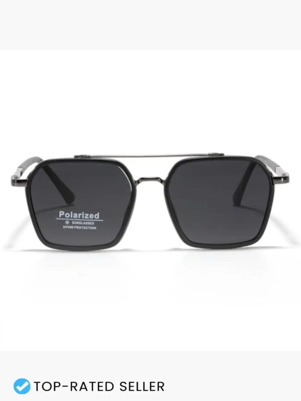 Square Framed Sunglasses Oversized Double Bridge Tr90 Polarized TAC Lens Unisex